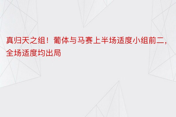 真归天之组！葡体与马赛上半场适度小组前二，全场适度均出局