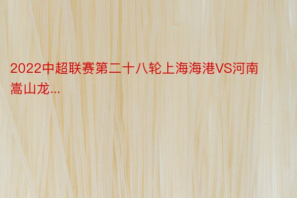 2022中超联赛第二十八轮上海海港VS河南嵩山龙...